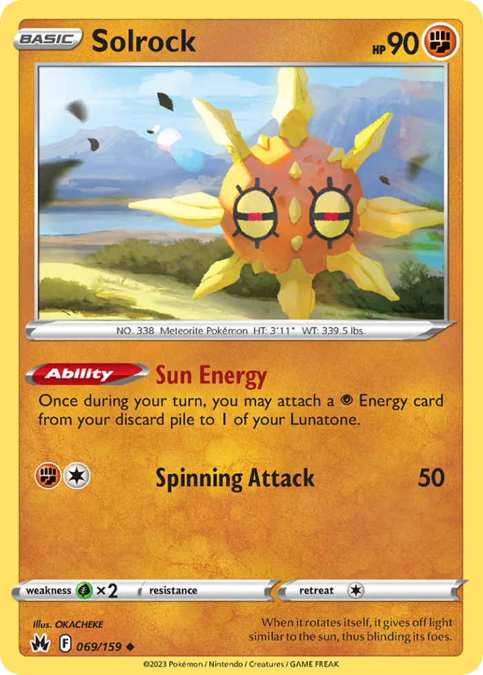 Solrock #69 Crown Zenith Pokemon card