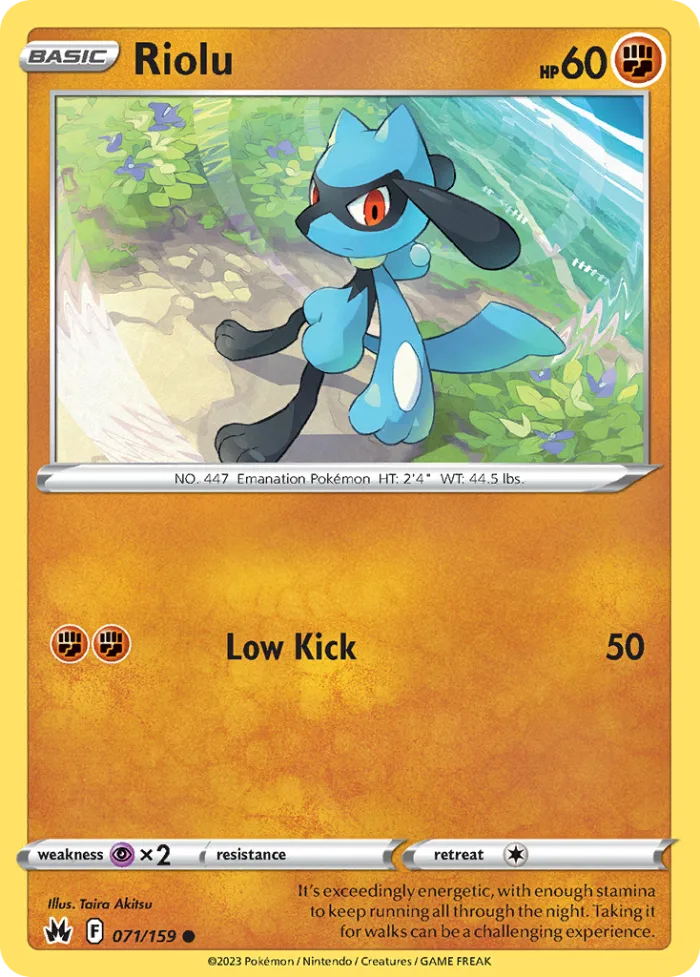 Riolu #71 Crown Zenith Pokemon card