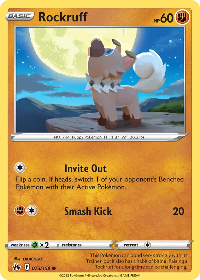 Rockruff #73 Crown Zenith Pokemon card