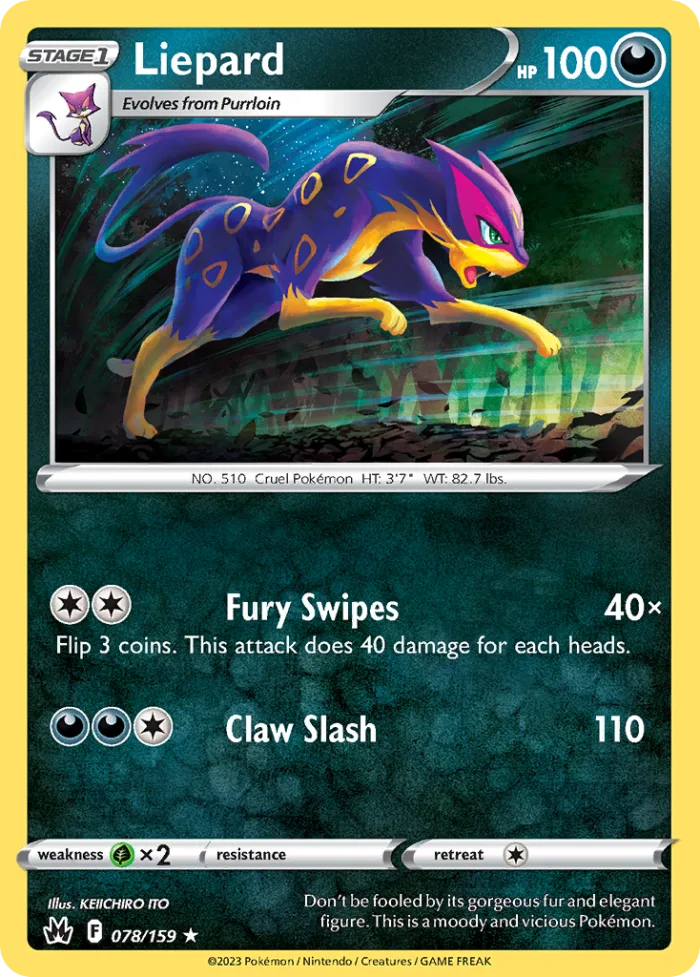 Liepard #78 Crown Zenith Pokemon card
