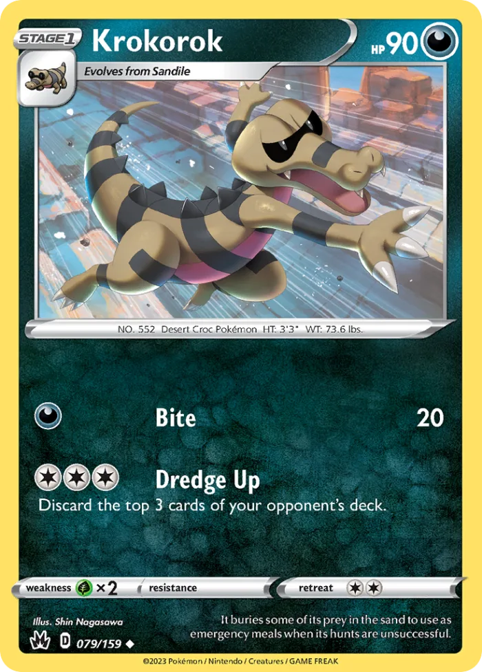 Krokorok #79 Crown Zenith Pokemon card