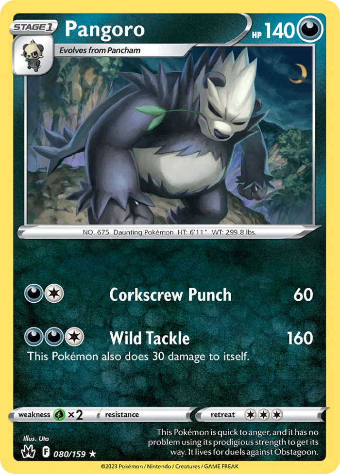 Pangoro #80 Crown Zenith Pokemon card