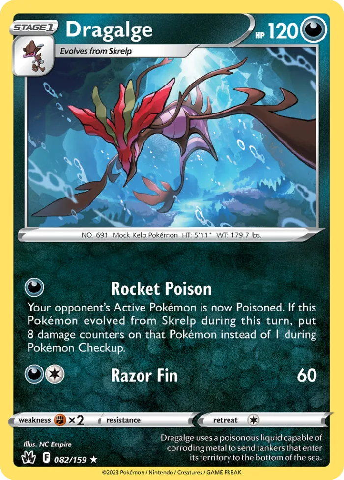 Dragalge #82 Crown Zenith Pokemon card