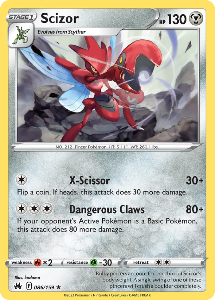 Scizor #86 Crown Zenith Pokemon card