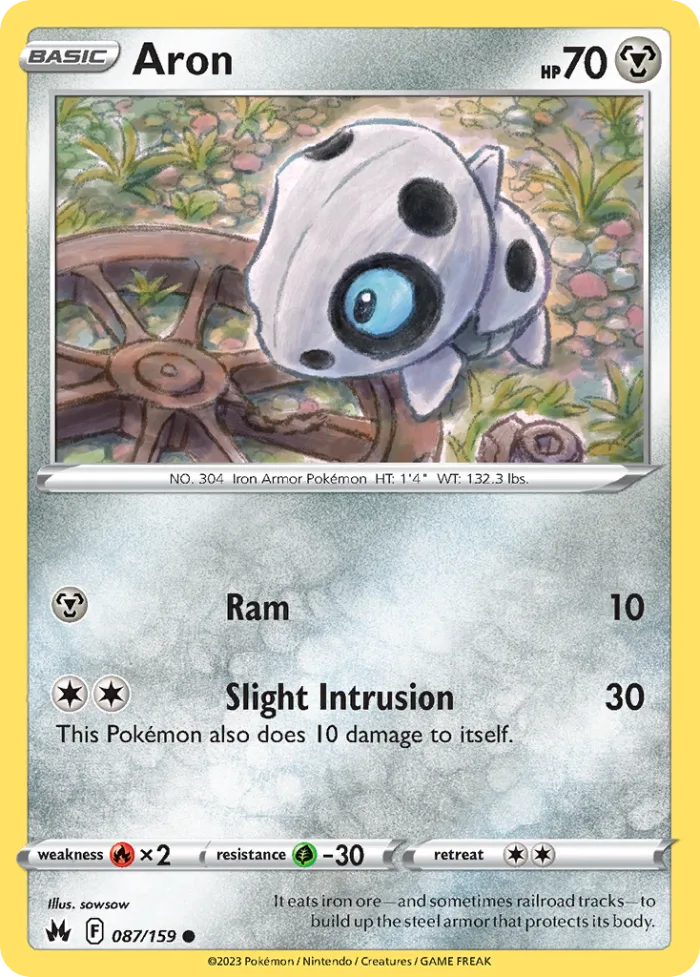Aron #87 Crown Zenith Pokemon card