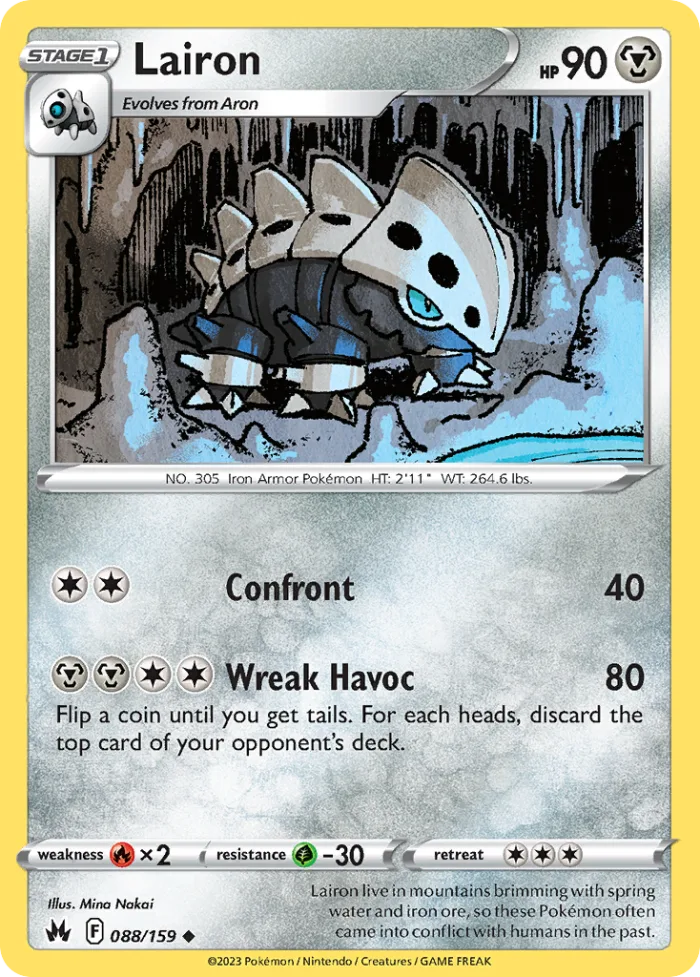 Lairon #88 Crown Zenith Pokemon card