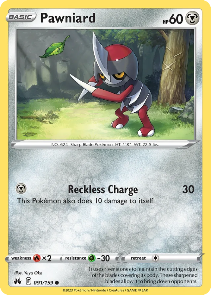 Pawniard #91 Crown Zenith Pokemon card