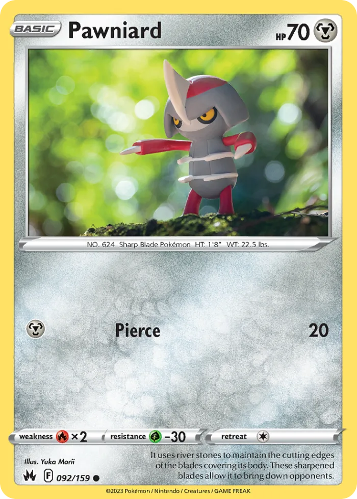 Pawniard #92 Crown Zenith Pokemon card
