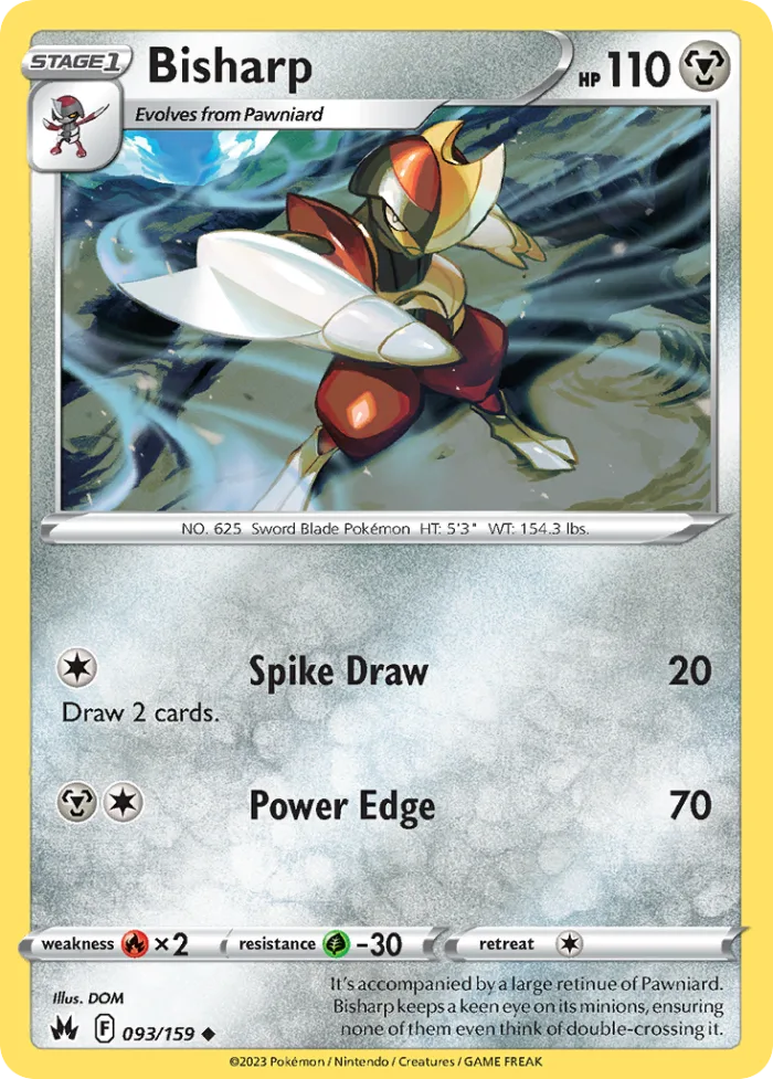 Bisharp #93 Crown Zenith Pokemon card