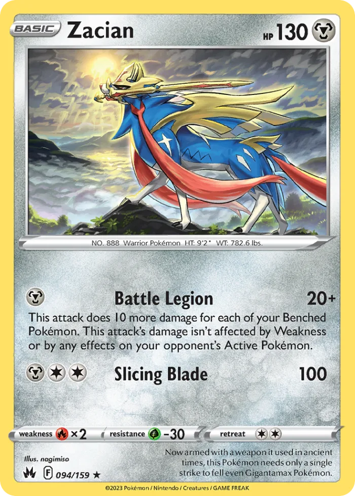Zacian #94 Crown Zenith Pokemon card