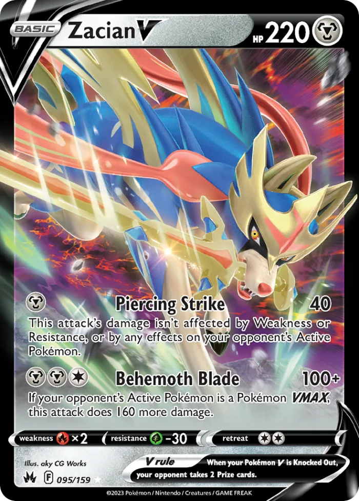 Zacian V #95 Crown Zenith Pokemon card