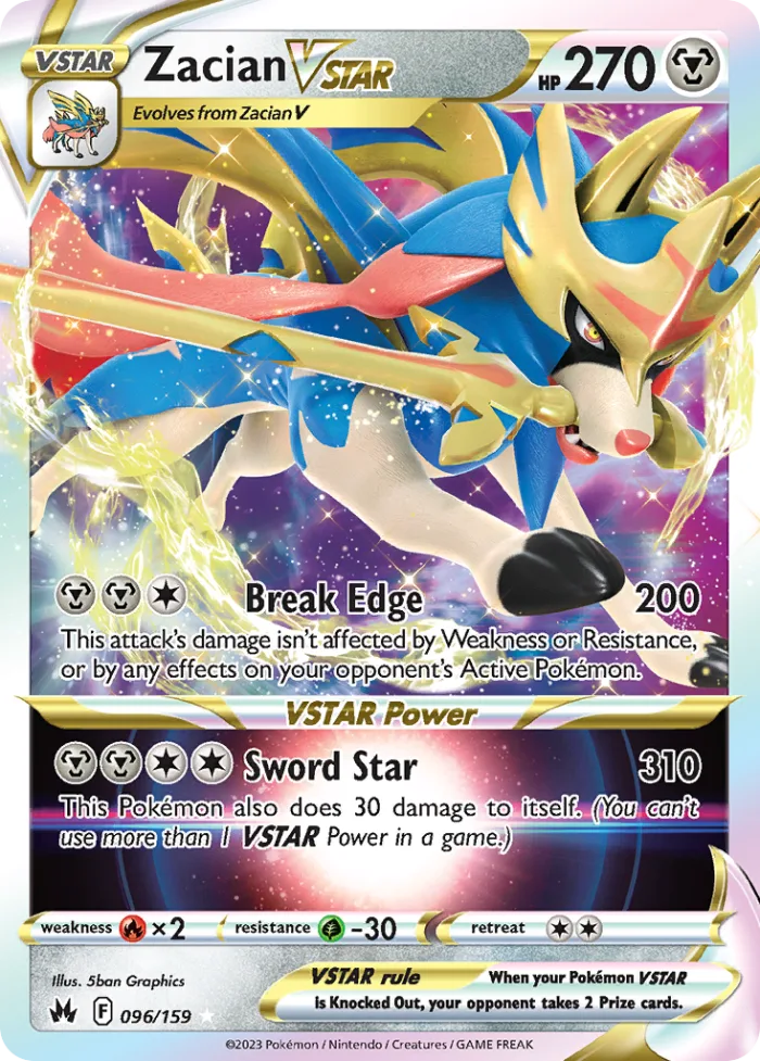 Zacian VSTAR #96 Crown Zenith Pokemon card