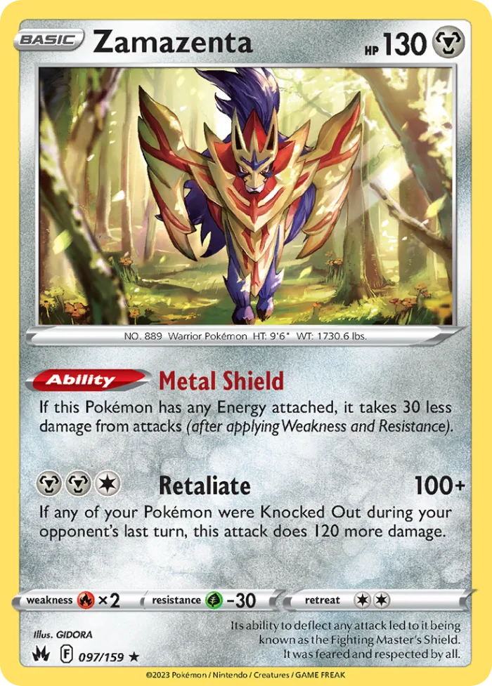 Zamazenta #97 Crown Zenith Pokemon card