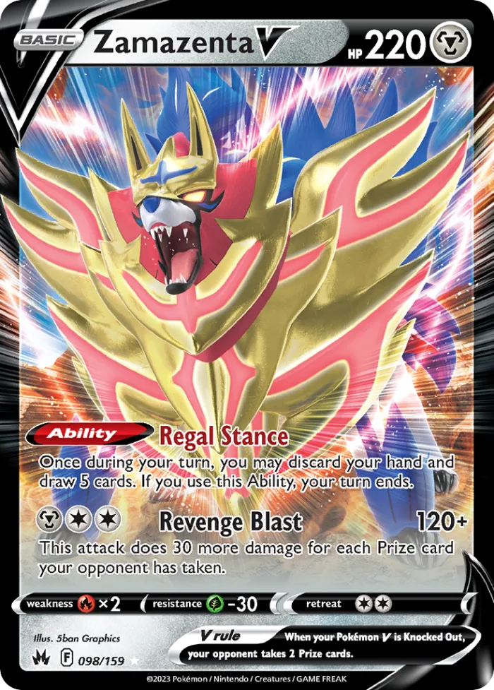 Zamazenta V #98 Crown Zenith Pokemon card