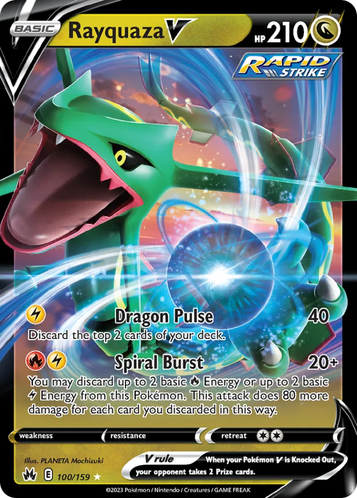 Rayquaza V #100 Crown Zenith Pokemon card