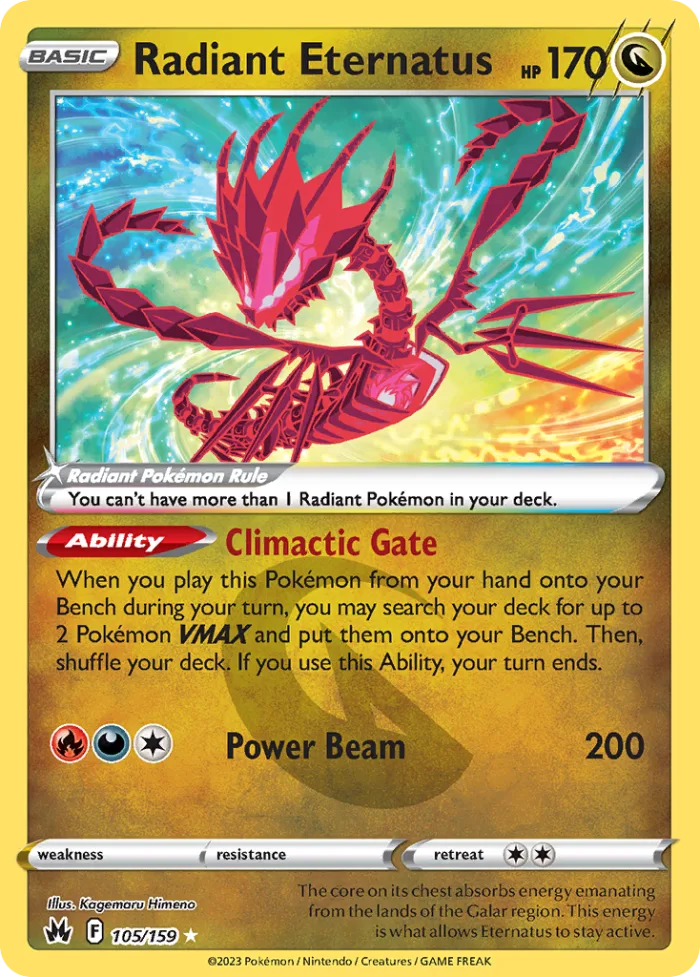 Radiant Eternatus #105 Crown Zenith Pokemon card
