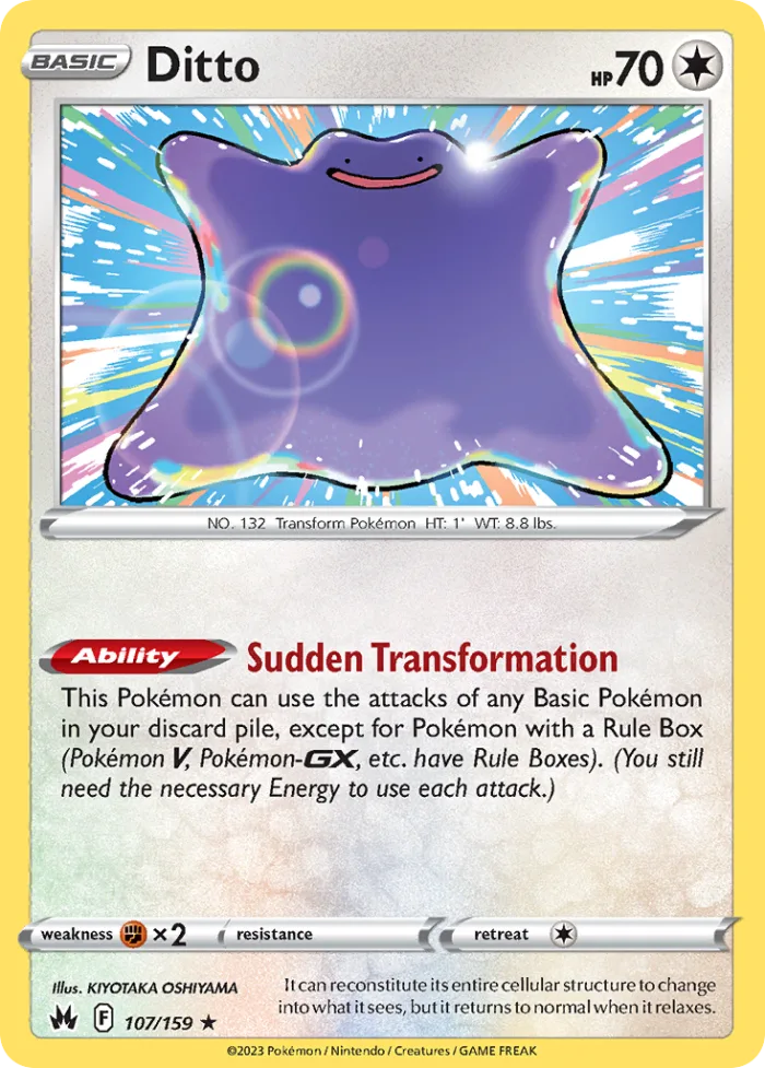 Ditto #107 Crown Zenith Pokemon card