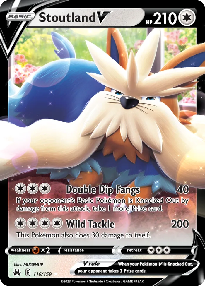 Stoutland V #116 Crown Zenith Pokemon card