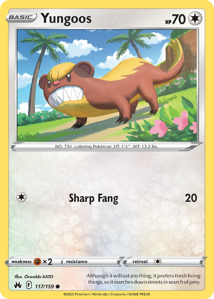 Yungoos #117 Crown Zenith Pokemon card