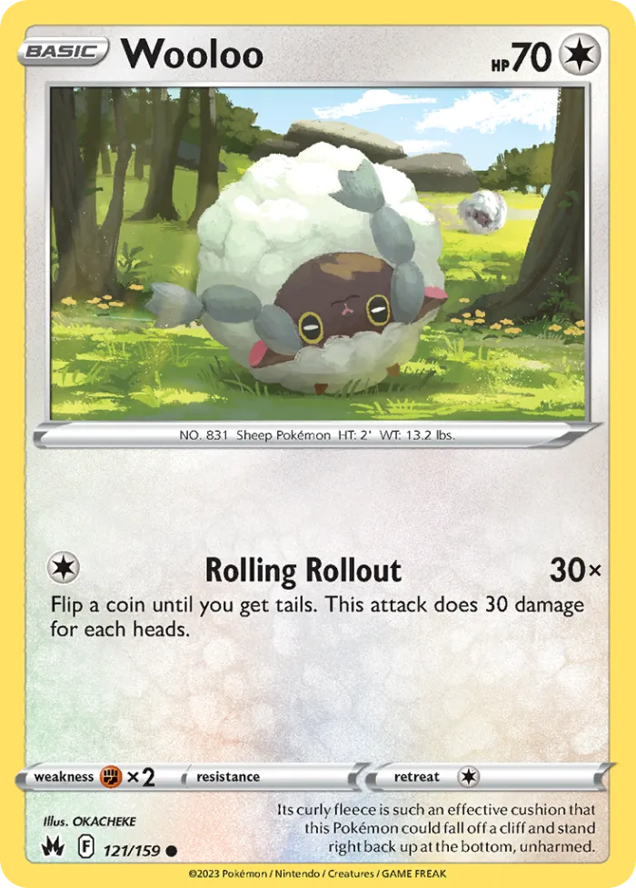 Wooloo #121 Crown Zenith Pokemon card