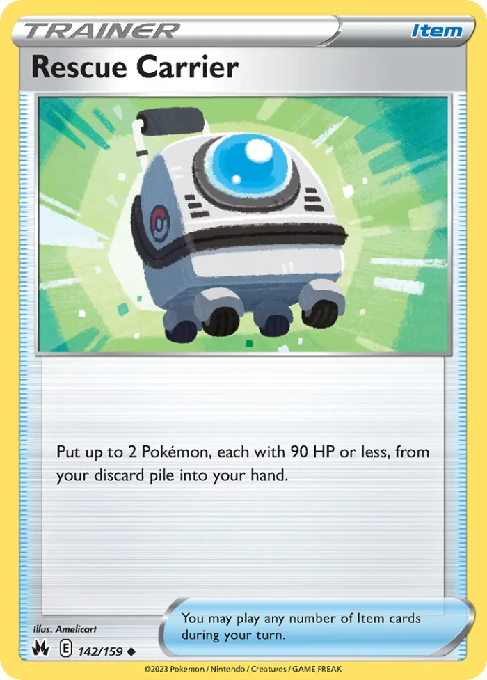 Rescue Carrier #142 Crown Zenith Pokemon card