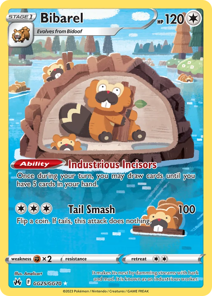 Bibarel #GG25 Crown Zenith Pokemon card