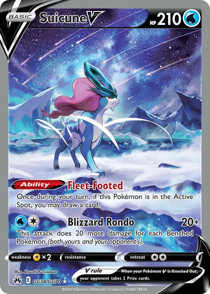 Suicune V #GG38 Crown Zenith Pokemon card