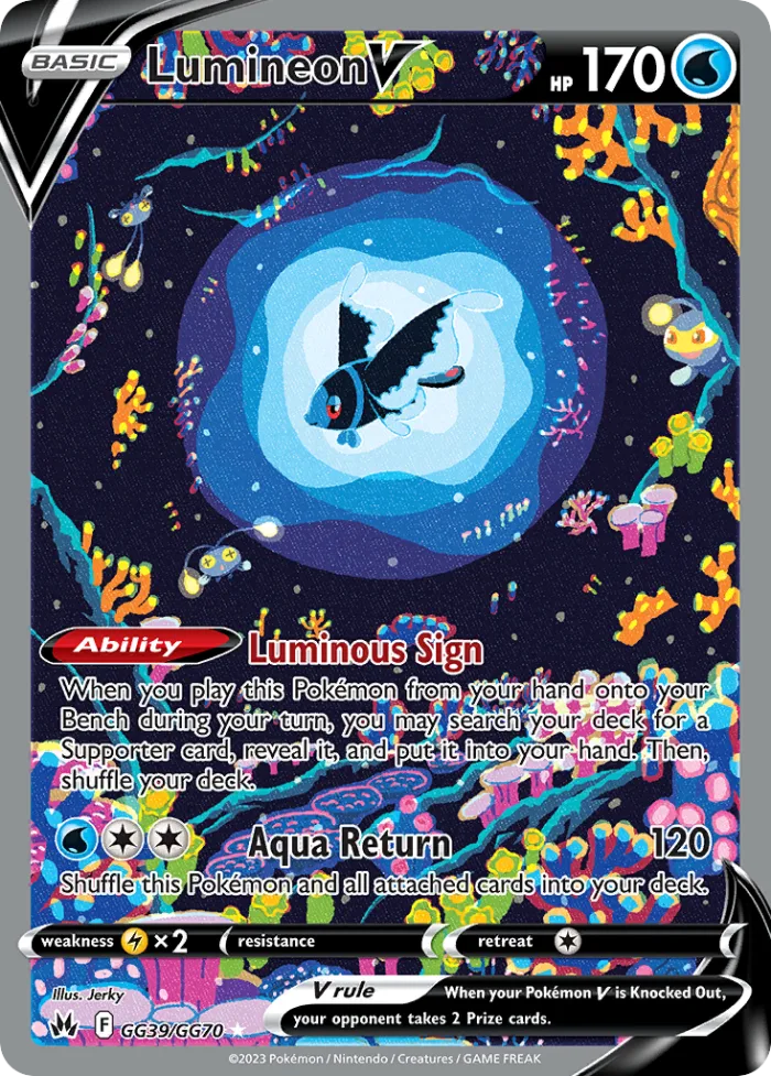Lumineon V #GG39 Crown Zenith Pokemon card