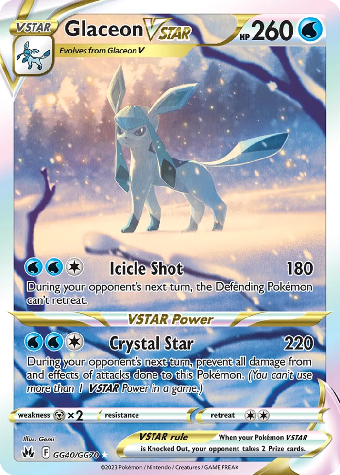 Glaceon VSTAR #GG40 Crown Zenith Pokemon card
