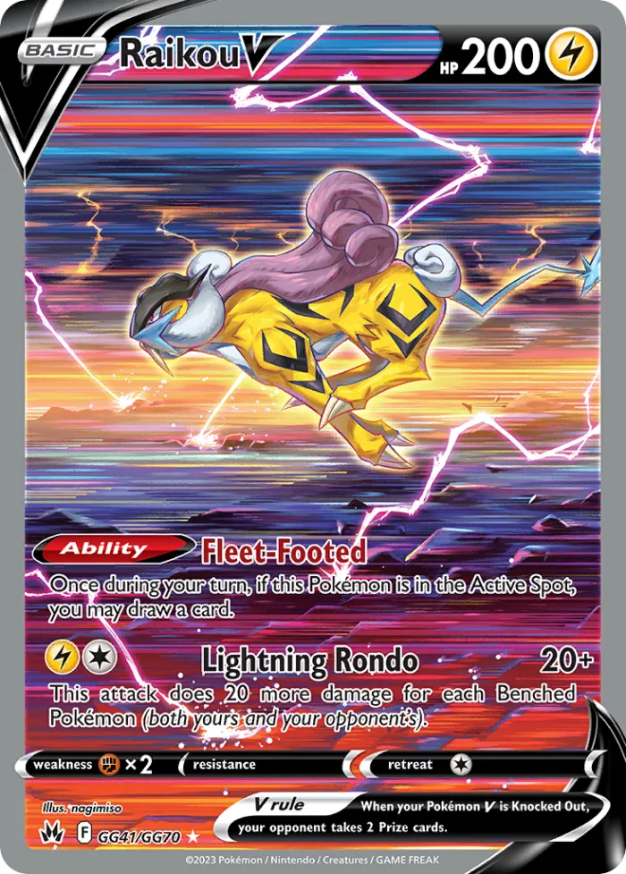 Raikou V #GG41 Crown Zenith Pokemon card