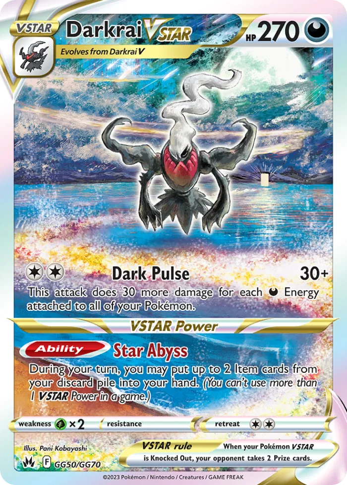 Darkrai VSTAR #GG50 Crown Zenith Pokemon card