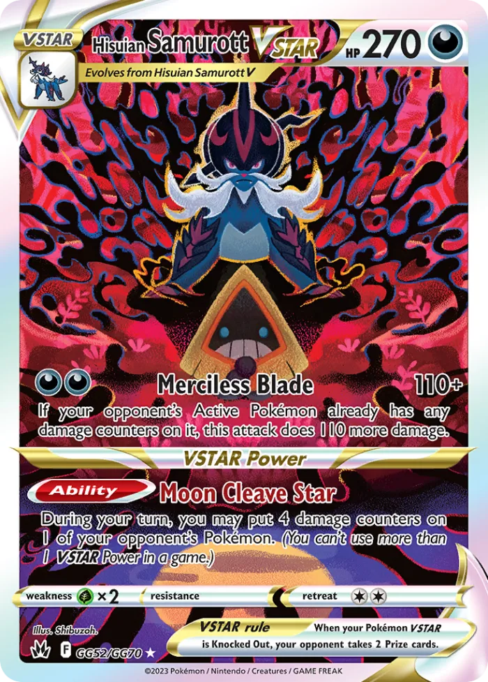 Hisuian Samurott VSTAR #GG52 Crown Zenith Pokemon card