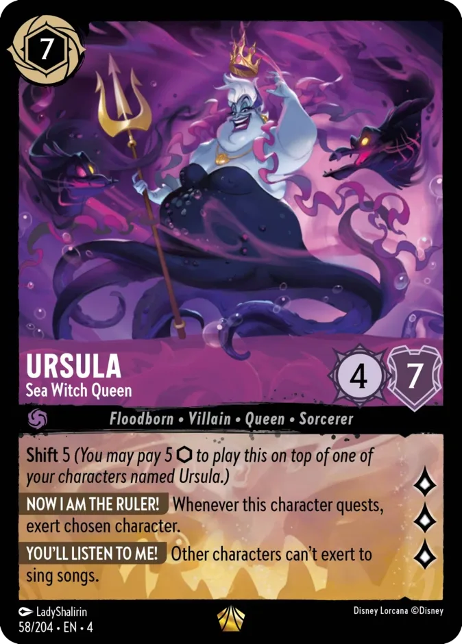 Ursula #58 Ursula's Return Disney Lorcana card