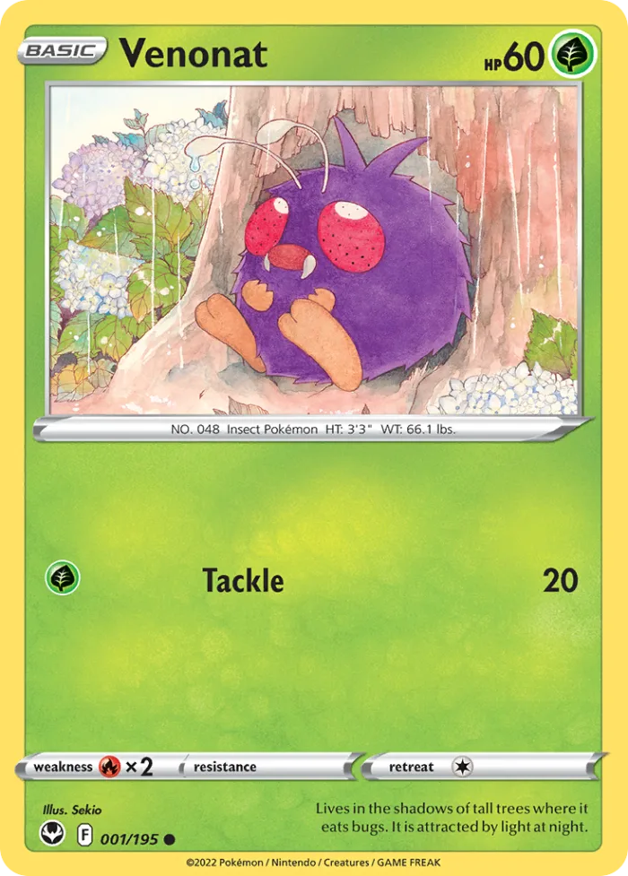 Venonat #1 Silver Tempest Pokemon card