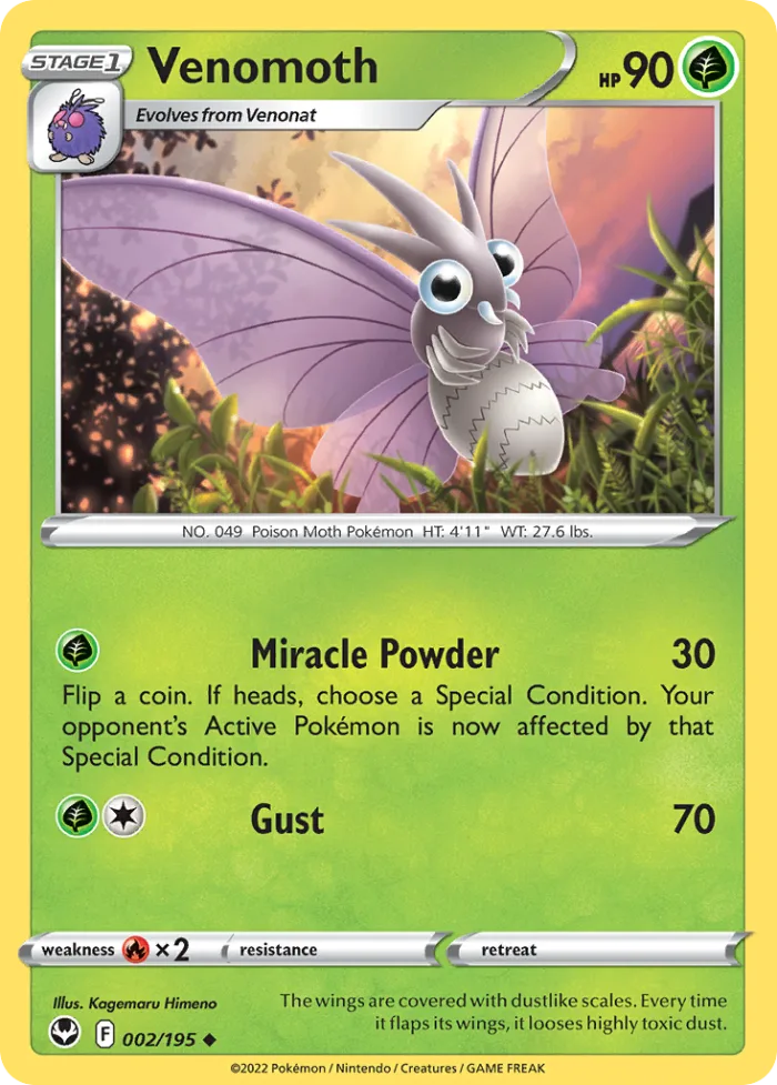 Venomoth #2 Silver Tempest Pokemon card