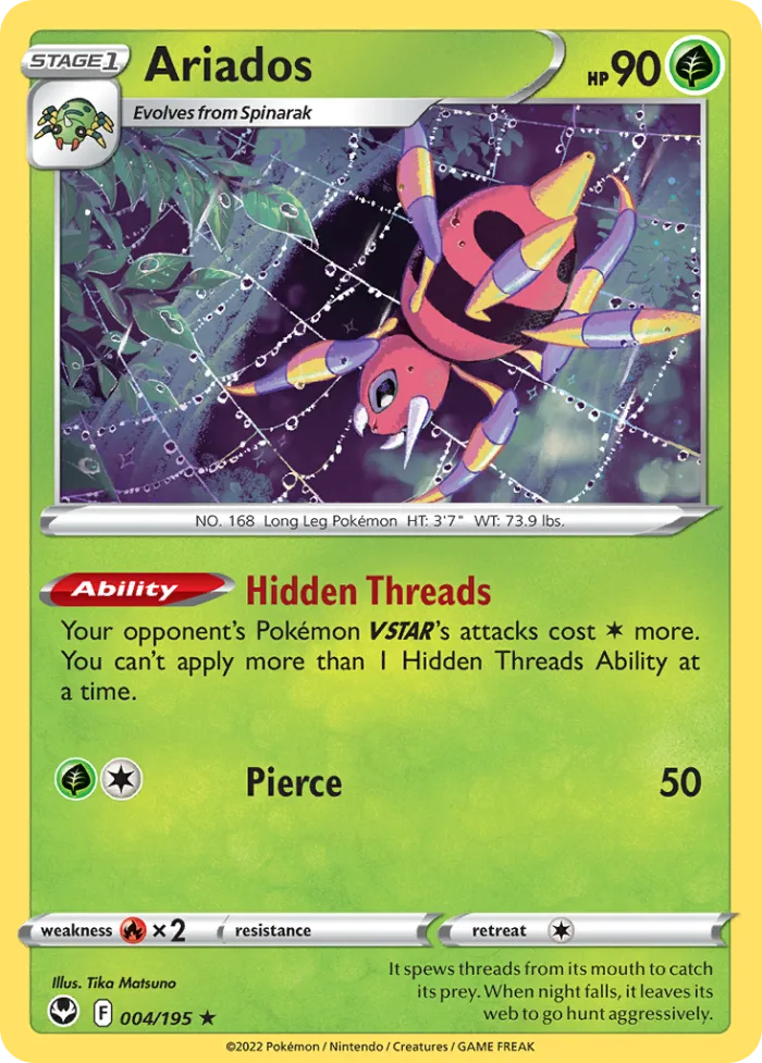 Ariados #4 Silver Tempest Pokemon card