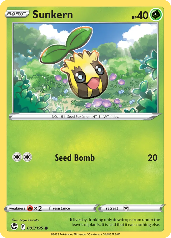 Sunkern #5 Silver Tempest Pokemon card