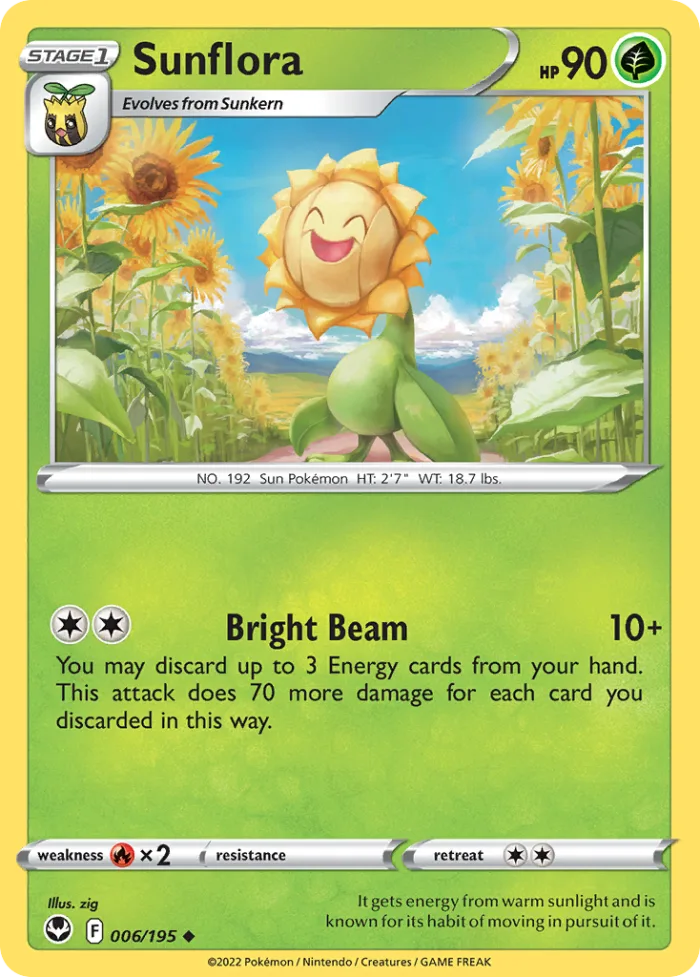 Sunflora #6 Silver Tempest Pokemon card