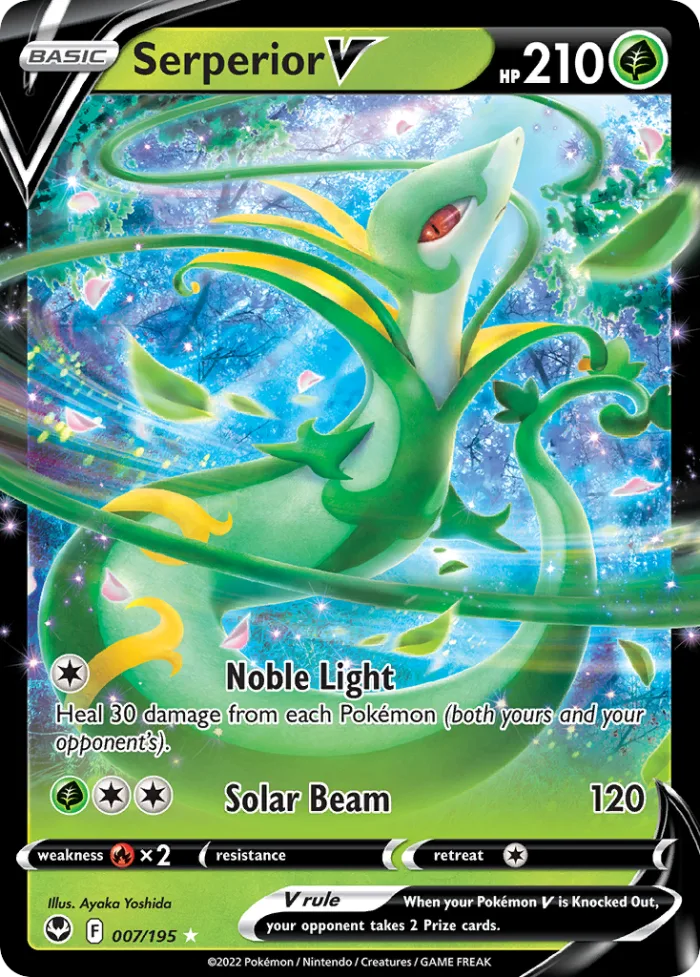 Serperior V #7 Silver Tempest Pokemon card