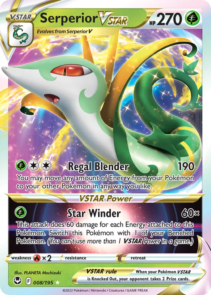 Serperior VSTAR #8 Silver Tempest Pokemon card