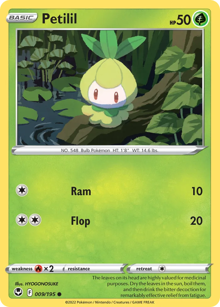 Petilil #9 Silver Tempest Pokemon card