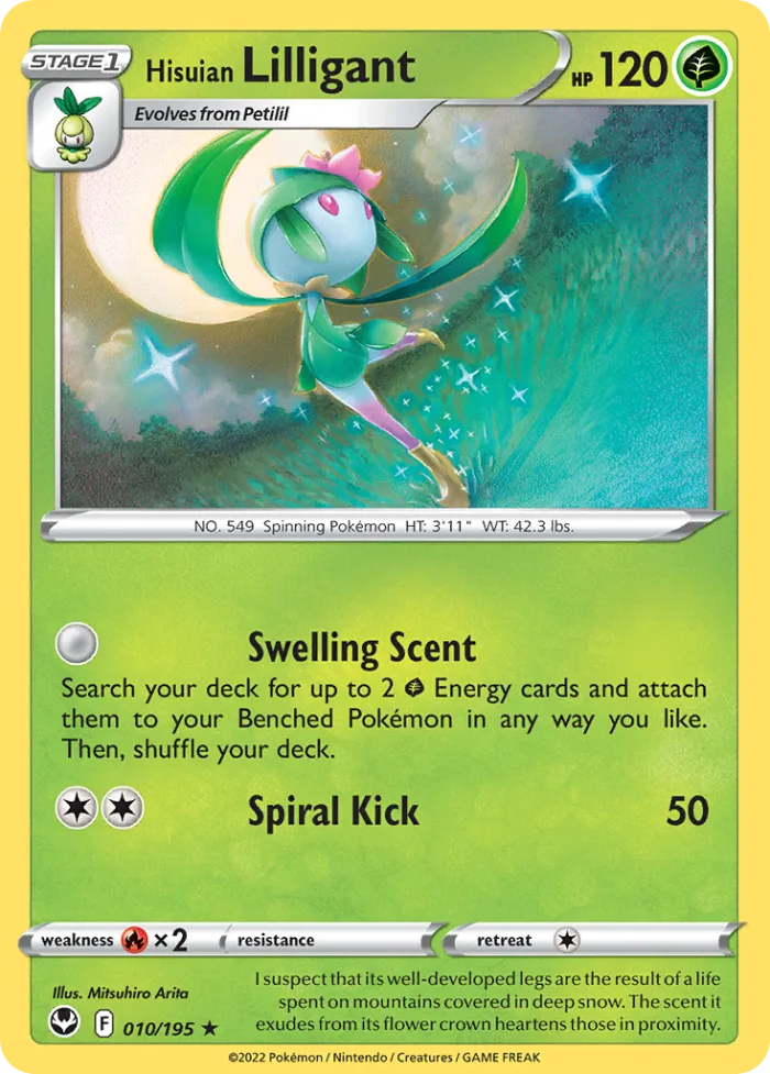 Hisuian Lilligant #10 Silver Tempest Pokemon card