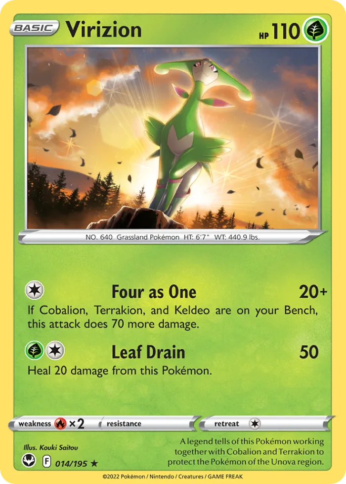 Virizion #14 Silver Tempest Pokemon card