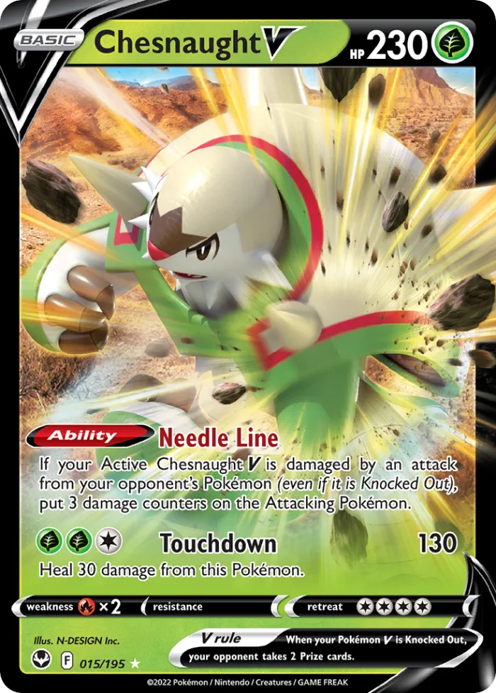 Chesnaught V #15 Silver Tempest Pokemon card