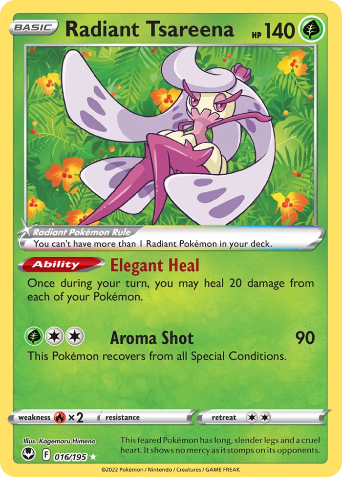 Radiant Tsareena #16 Silver Tempest Pokemon card