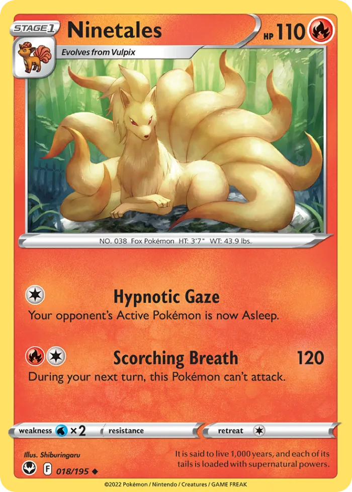 Ninetales #18 Silver Tempest Pokemon card