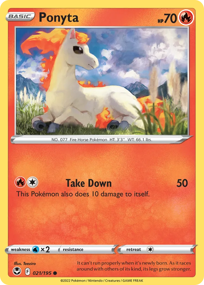 Ponyta #21 Silver Tempest Pokemon card
