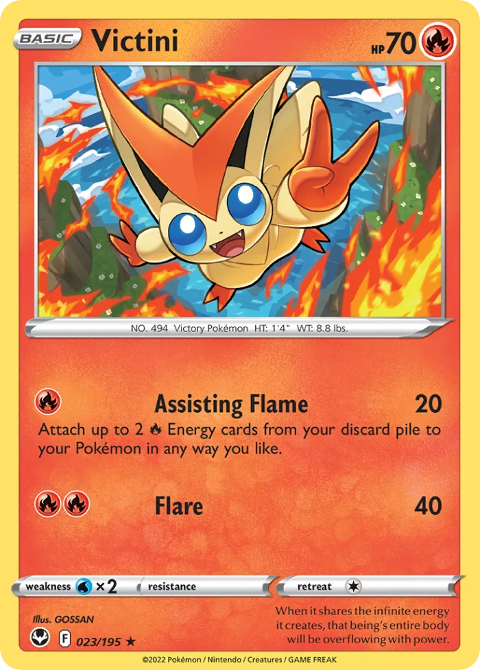 Victini #23 Silver Tempest Pokemon card