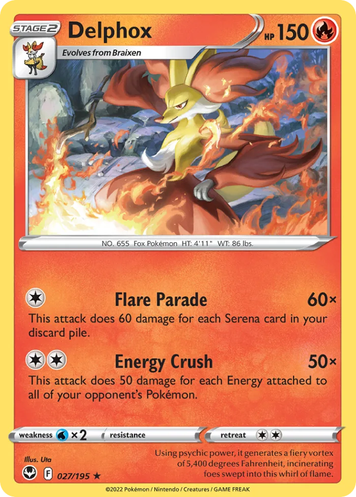 Delphox #27 Silver Tempest Pokemon card