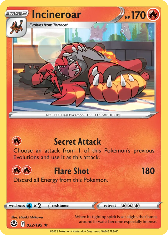 Incineroar #32 Silver Tempest Pokemon card